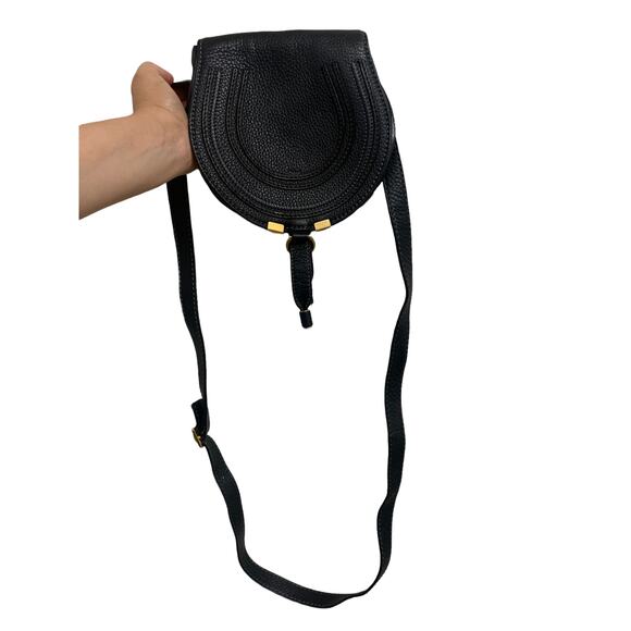 Chloé Marcie mini saddle bag black leather $1150 - Picture 3 of 13